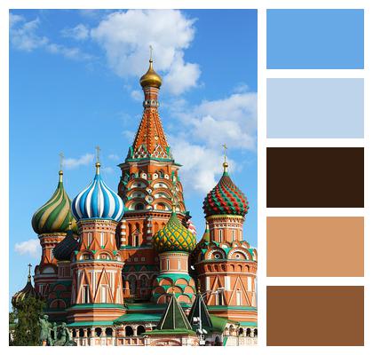 Cross Blue Saint Basil'S Cathedral Image